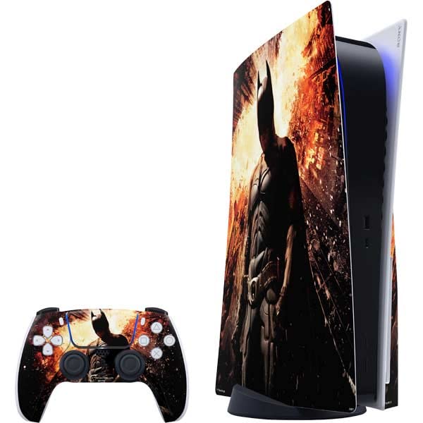 Skinit Decal Gaming Skin Compatible with PS5 Bundle - Officially Licensed The Dark Knight Rises Movie Poster Design