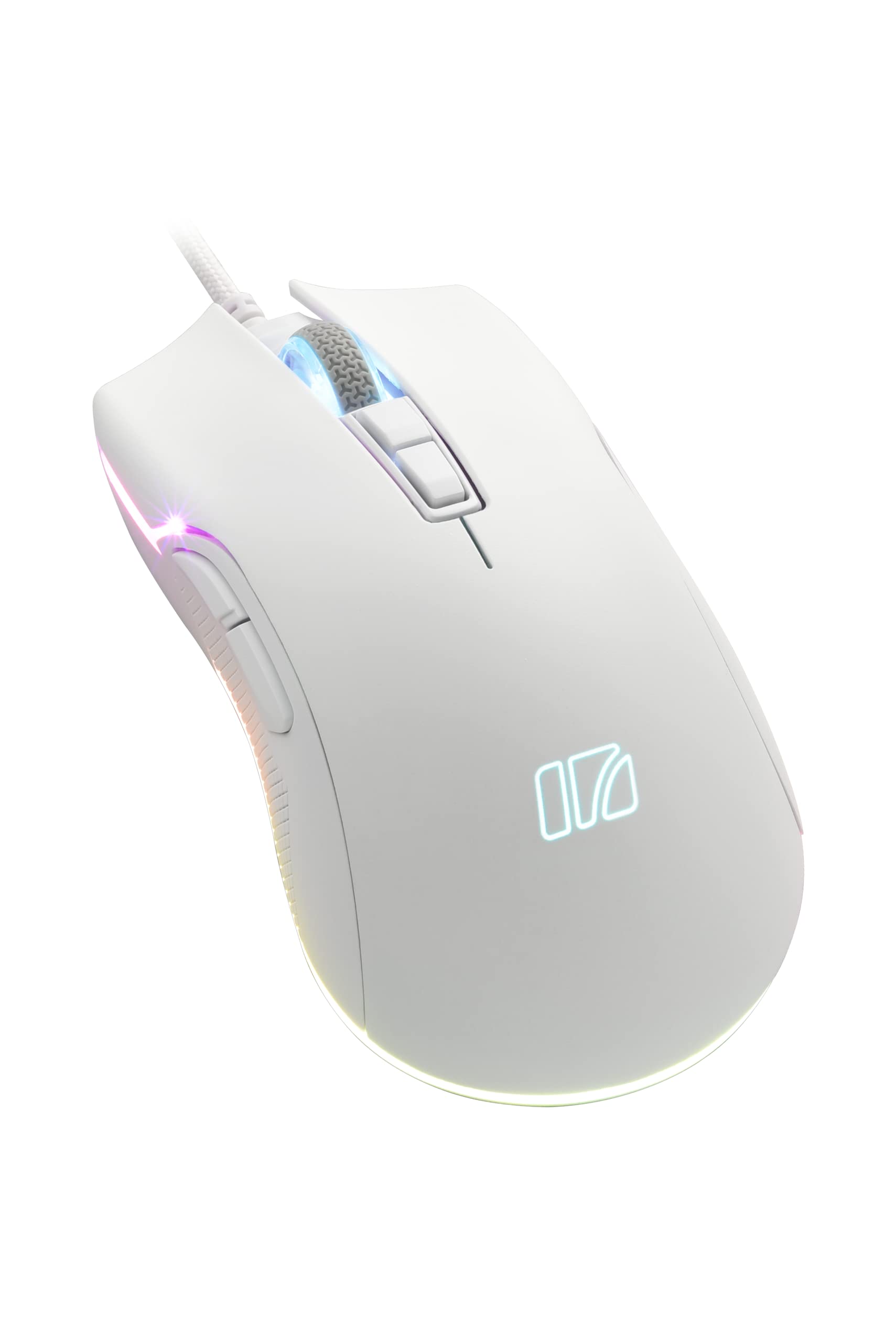 i-rocks M31E RGB Wired Gaming Mouse : 6400 DPI Optical Sensor - 60 Million Click lifespans - Compatible Software - 7 Programmable Buttons - Plain White