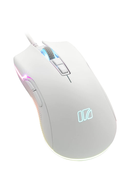 i-rocks M31E RGB Wired Gaming Mouse : 6400 DPI Optical Sensor - 60 Million Click lifespans - Compatible Software - 7 Programmable Buttons - Plain White