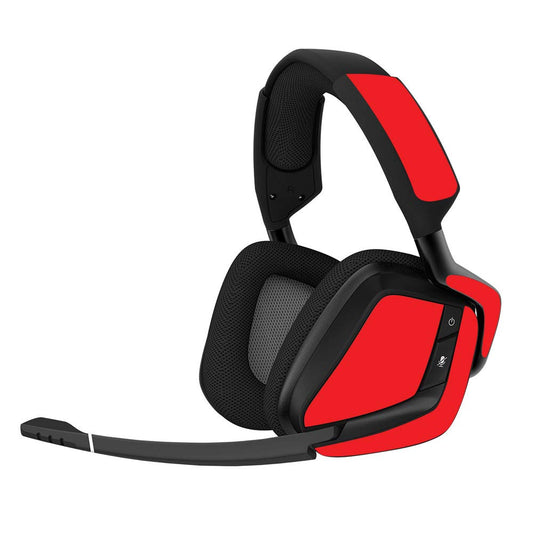 MIGHTY SKINS Corsair Void Pro Gaming Headset Skin - Solid Red Vinyl Decal Wrap, Easy to Apply & Remove, Durable Protection