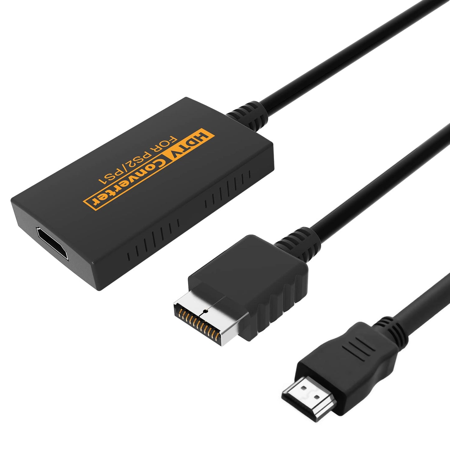 IQIKU PS2 HDMI Adapter - HDMI Converter for PS1/PS2, True RGB Output, 720p/1080p Resolution, Black