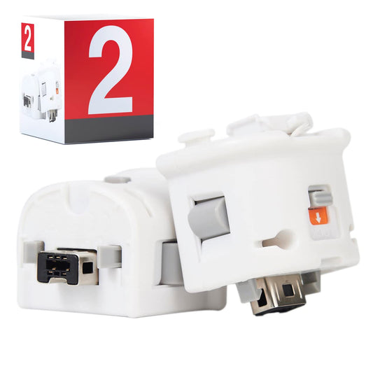 GIRIAITUS Wii Motion Plus Adapter-External Remote Motion Plus Sensor Controller -White Set2 Pack