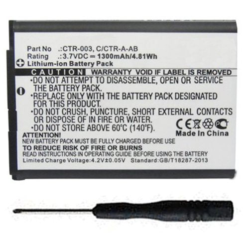 MPF Products 1300mAh Battery Replacement for Nintendo Wii U Pro Controller WUP-005, Model CTR-003