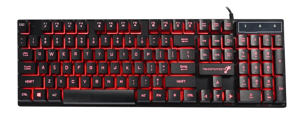 TekNmotion Nibiru 4-in-1 Gaming Bundle: Keyboard, Mouse, Headset, Mousepad - Black, Model TM-NIB4XB1