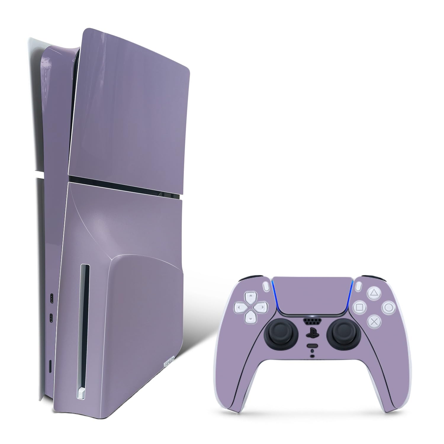 MightySkins Skin Compatible with PlayStation 5 Slim Disk Edition Bundle - Solid Lavender | Protective  Durable  and Unique Vinyl Decal wrap Cover | Easy to Apply | Made in The USA