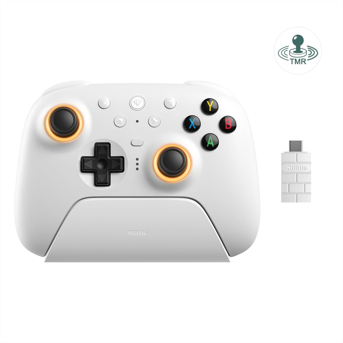 AKNES 8BitDo Ultimate 2 Wireless Controller for Windows & Android  TMR joysticks  1000Hz Polling Rate  Tactile/Hall control buttons  Motion Control  Programmable L4/R4 Bumpers & 2 Back Paddle Buttons  White