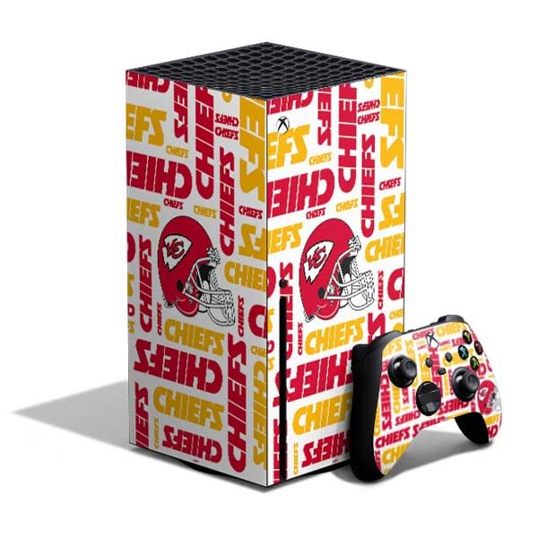 Skinit Decal Gaming Skin Compatible with Xbox Series X Bundle - Officially Licensed NFL Kansas City leaders White Blast Design