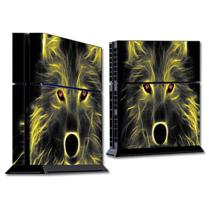 MIGHTY SKINS PS4 Console Skin - Neon Wolf Vinyl Decal Wrap, Durable & Easy to Apply, Model SOPS4-Neon Wolf