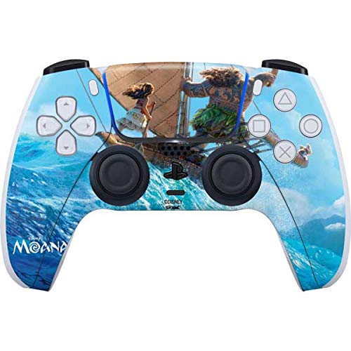 Skinit Decal Gaming Skin Compatible with PS5 Controller - Officially Licensed Disney Princess Moana Movie Poster Design