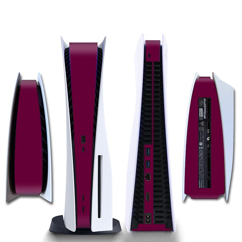 Side Protective Film Sticker PS5 Disk Edition Skin Sticker Decal Cover for PS5 Console (Red Wine)