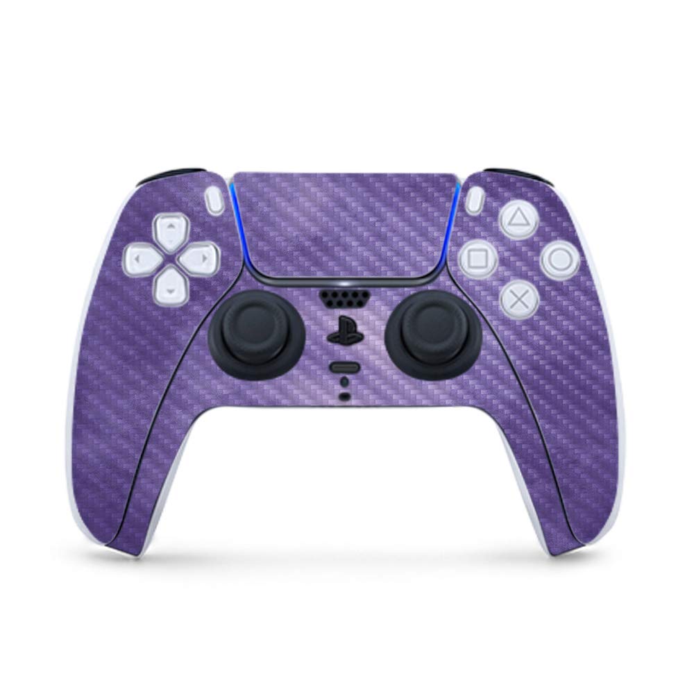 MightySkins Carbon Fiber Gaming Skin for PS5 / PlayStation 5 Controller - Purple Airbrush | Durable Textured Carbon Fiber Finish | Easy to Apply | Made in The USA