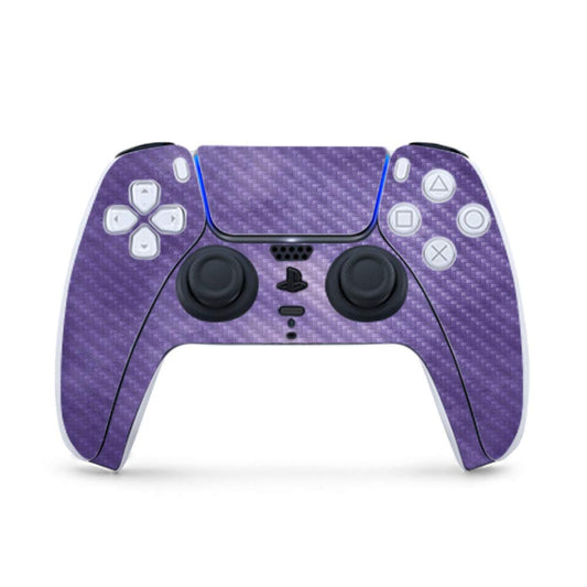 MightySkins Carbon Fiber Gaming Skin for PS5 / PlayStation 5 Controller - Purple Airbrush | Durable Textured Carbon Fiber Finish | Easy to Apply | Made in The USA