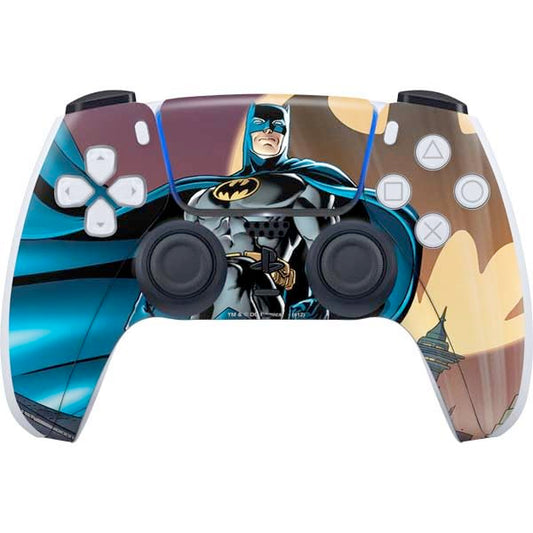 Skinit Decal Gaming Skin Compatible with PS5 Controller - Officially Licensed DC Comics Batman in The Sky Design