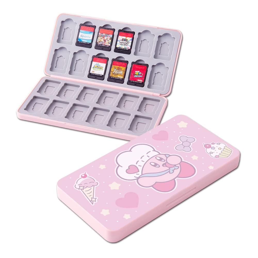 PERFECTSIGHT Cute Game Card Case for Nintendo Switch/ Switch Lite/ OLED  24 Game Holder refill unit Case for Game Cards and 24 SD Cards  Kawaii Portable Compact Storage Box