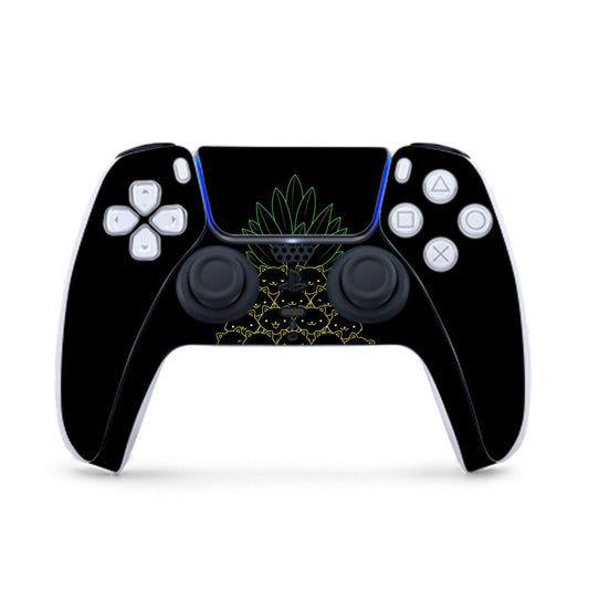 MightySkins Gaming Skin for PS5 / Playstation 5 Controller - Cat Pineapple | Protective Viny wrap | Easy to Apply and Change Style | Made in The USA