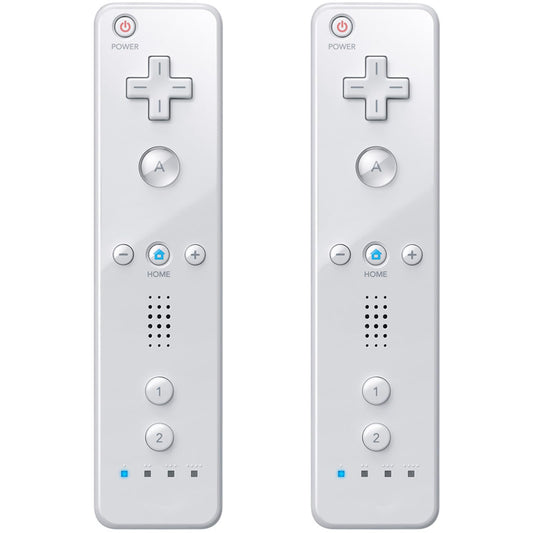 MOOGOLE Wii Remote Controller  Wii Controller 2 Pack  Wii Remotes 2 Pack  with Silicone Case and Wrist Strap  for Nintendo Wii/Wii U