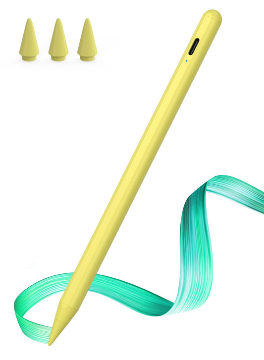 JAMJAKE Stylus Pen for iPad - Fast Charging, Palm Rejection, Yellow, Compatible with iPad 10/9/8/7/6, iPad Pro 11/