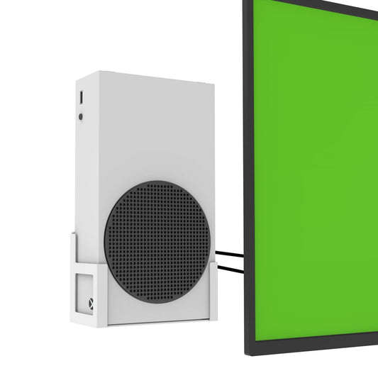 Monzlteck Wall Mount Holder for Xbox Series S, All Metal, Vertical Design, White, Model WSR-S