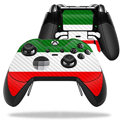 MightySkins Carbon Fiber Skin for Microsoft Xbox One Elite Controller - Italian Flag | Protective  Durable Textured Carbon Fiber Finish | Easy to Apply  Remove  and Change Styles | Made in The USA