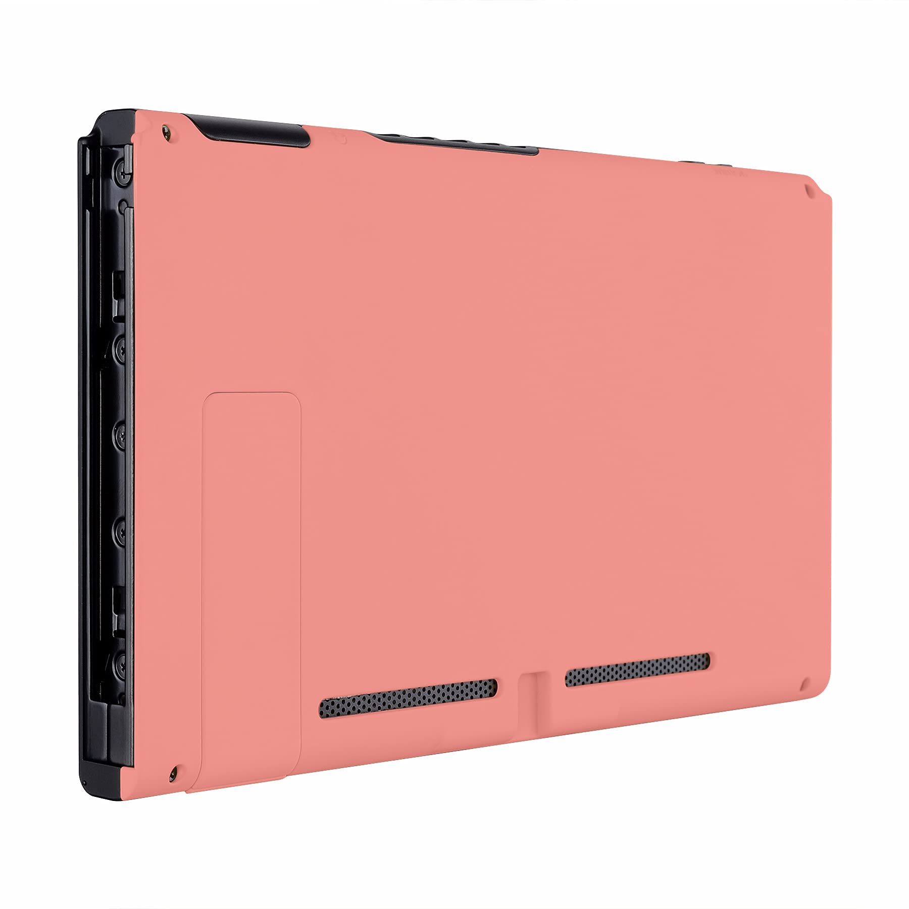 eXtremeRate Soft Touch Grip Coral Console Back Plate DIY Replacement Housing Shell Case for Nintendo Switch Console with Kickstand - JoyCon Shell NOT Included