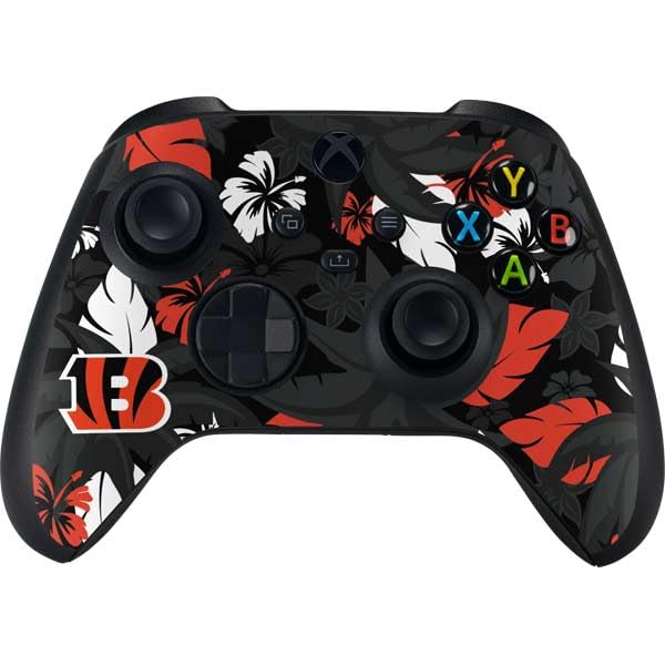 Skinit Decal Gaming Skin Compatible with Xbox Series X Controller - Officially Licensed NFL Cincinnati Bengals Tropical Print Design