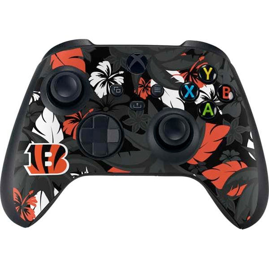 Skinit Decal Gaming Skin Compatible with Xbox Series X Controller - Officially Licensed NFL Cincinnati Bengals Tropical Print Design