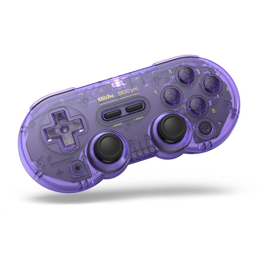 8Bitdo SN30 Pro Wireless Controller - Bluetooth, Rumble Vibration, USB-C, Compatible with Switch/Switch 2, Windows, Mac, Android - Crystal Purple