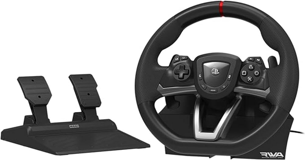 HORI Racing Wheel Apex - PS5/PS4/PC, Officially Licensed, Black, Model SPF-004U, Compatible with Gran Turismo 7