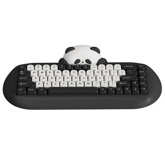 YUNZII C68 Panda Wireless Mechanical Gaming Keyboard  68 Keys Cute Layout with PBT Keycaps RGB Backlit  Hot Swappable Creamy Switches BT5.0/2.4G/Wired for Win/Mac(Panda Switch Black)
