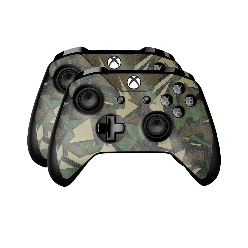 Glossy Glitter Skin Compatible with Microsoft Xbox One Controller (2 Pack) - Polygonal Camo - Premium 3M Vinyl Protective Wrap Decal Cover - Easy to Apply | Crafted in The USA by MightySkins