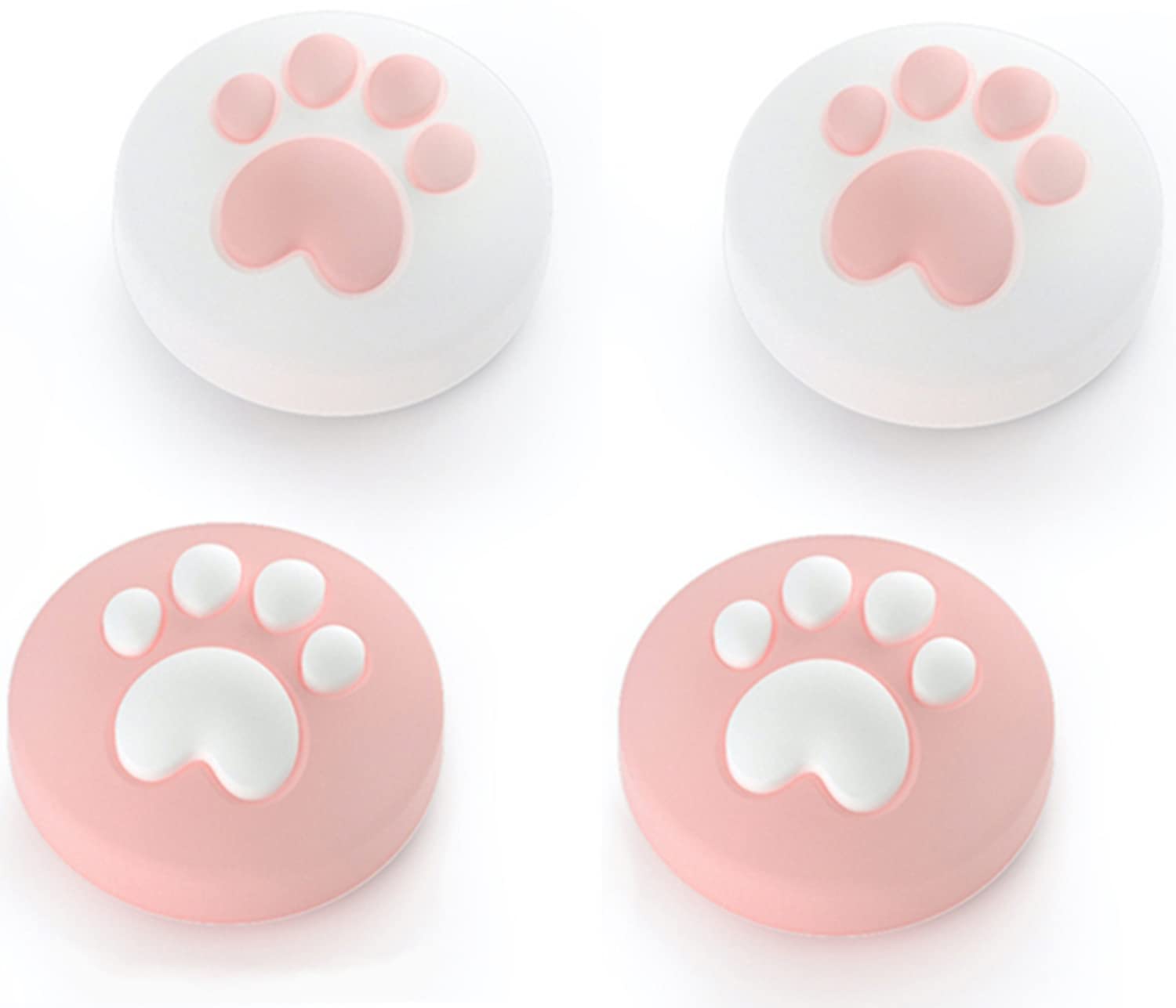 Cute Silicone Joycon Thumb Grip Caps for Nintendo Switch/OLED/Lite Console  Cute Cat Paw Shape Kawaii Silicone Joystick Cover Replacement Thumb Grip Covers for Joycon Switch Controller - Pink  4PCS