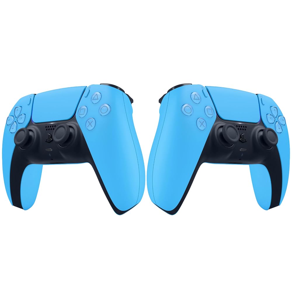 Sony PlayStation 5 DualSense Wireless Controller Starlight Blue 3006394 2 Pack (Renewed)