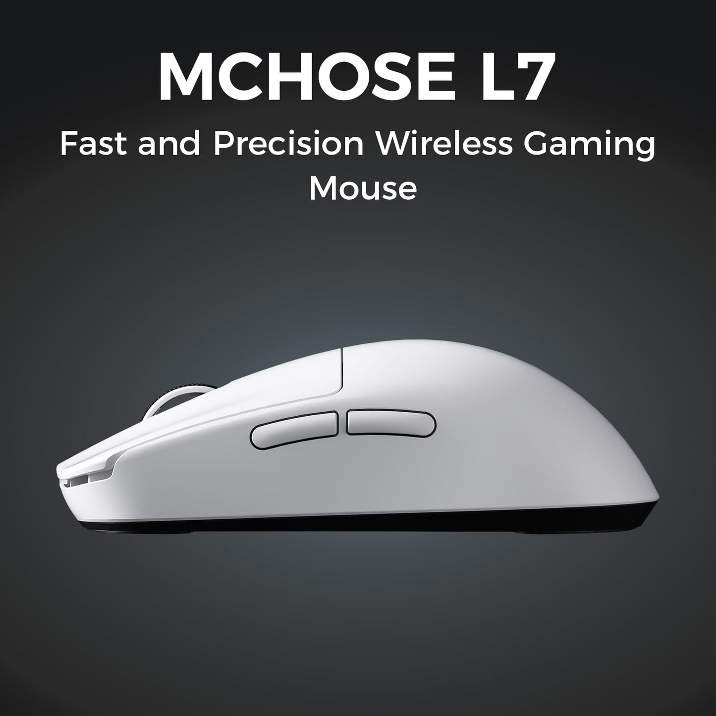 MCHOSE L7 Pro Wireless Gaming Mouse - PAW3395 26K Sensor, 39g Ultra-Light, Dual 8K Polling, Tri-Mode Connection, Black