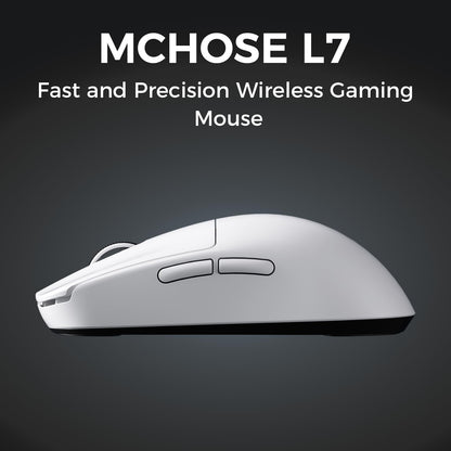 MCHOSE L7 Pro Wireless Gaming Mouse - PAW3395 26K Sensor, 39g Ultra-Light, Dual 8K Polling, Tri-Mode Connection, Black
