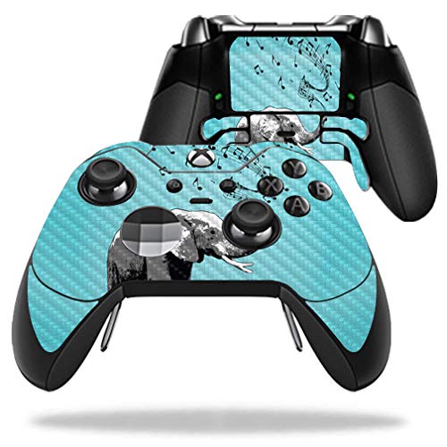MightySkins Carbon Fiber Skin for Microsoft Xbox One Elite Controller - Musical Elephant | Protective  Durable Textured Carbon Fiber Finish | Easy to Apply  Remove  and Change Styles | Made in The USA