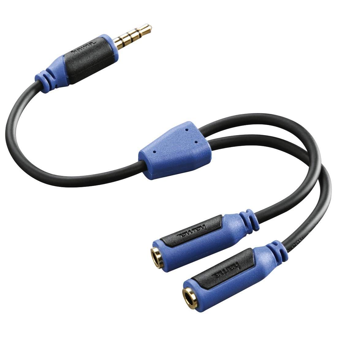 Hama Super Soft Audio Adapter, with Highly Flexible Material, 3.5 mm Jack Plug, Gaming Audio Adapter for Playstations- Sony PS4 