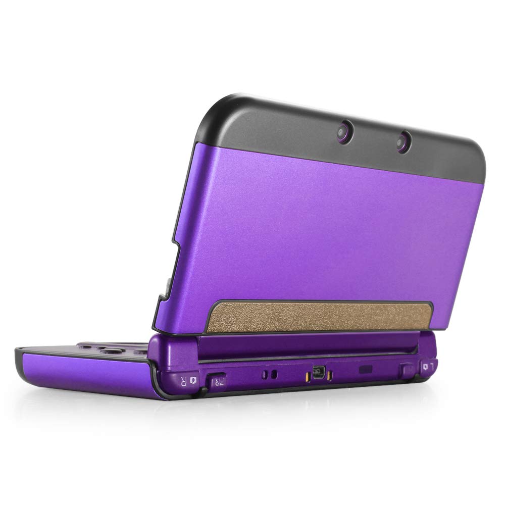 TNP Protective Case Compatible with Nintendo New 3DS XL LL 2015  Purple - Plastic + Aluminum Full Body Protective Snap-on Hard Shell Skin Case Cover New Modified Hinge-Less Design