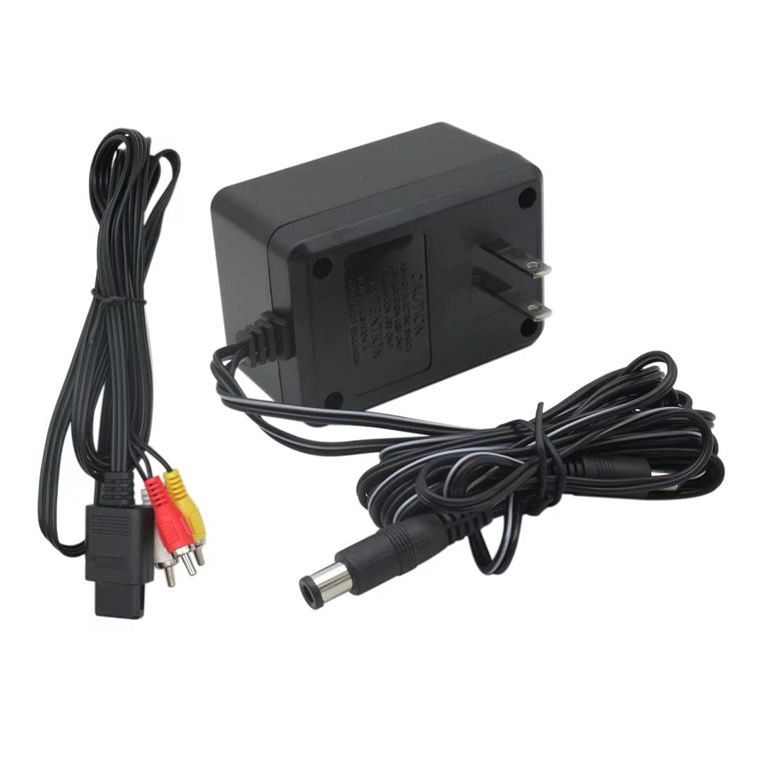 fine AC Power Adapter Cord with AV Cable for Super Nintendo SNES Systems