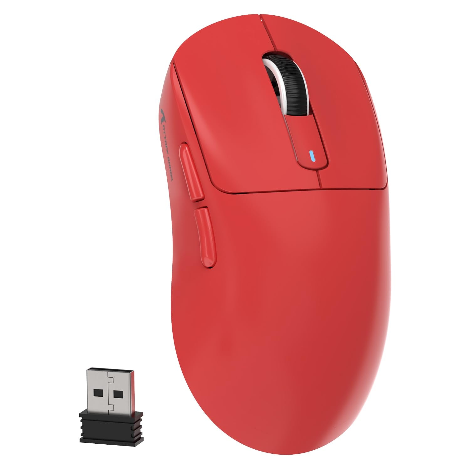 MAMBASNAKE Attack Shark X3 Wireless Gaming Mouse - 49g Ultralight, 26000 DPI, Bluetooth/2.4Ghz/Wired, Red