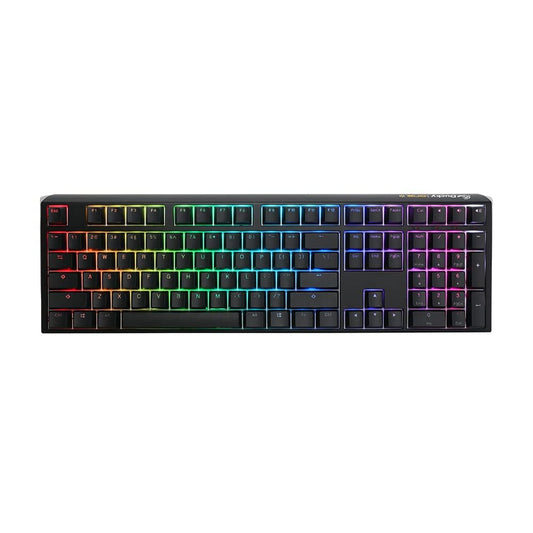 Ducky One 3 Black 100% Mechanical Keyboard: Quack Mechanics Dampening  Hot-Swappable Cherry Blue Switches  High-Density PBT Doubleshot Keycaps  RGB  US  Black