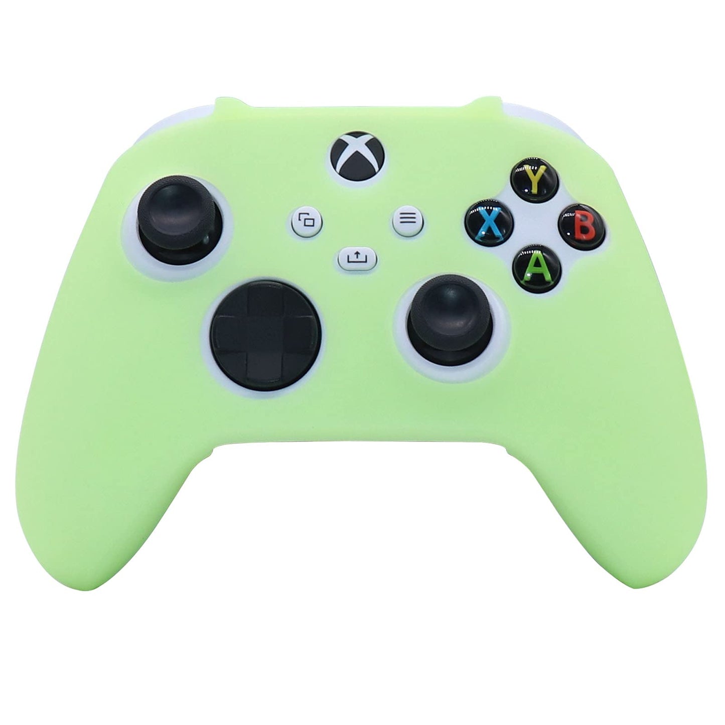 HLRAO Glow Green Silicone Cover for Xbox Series X/S Controller, Anti-Slip Soft Rubber with 6 Thumb Grip Caps