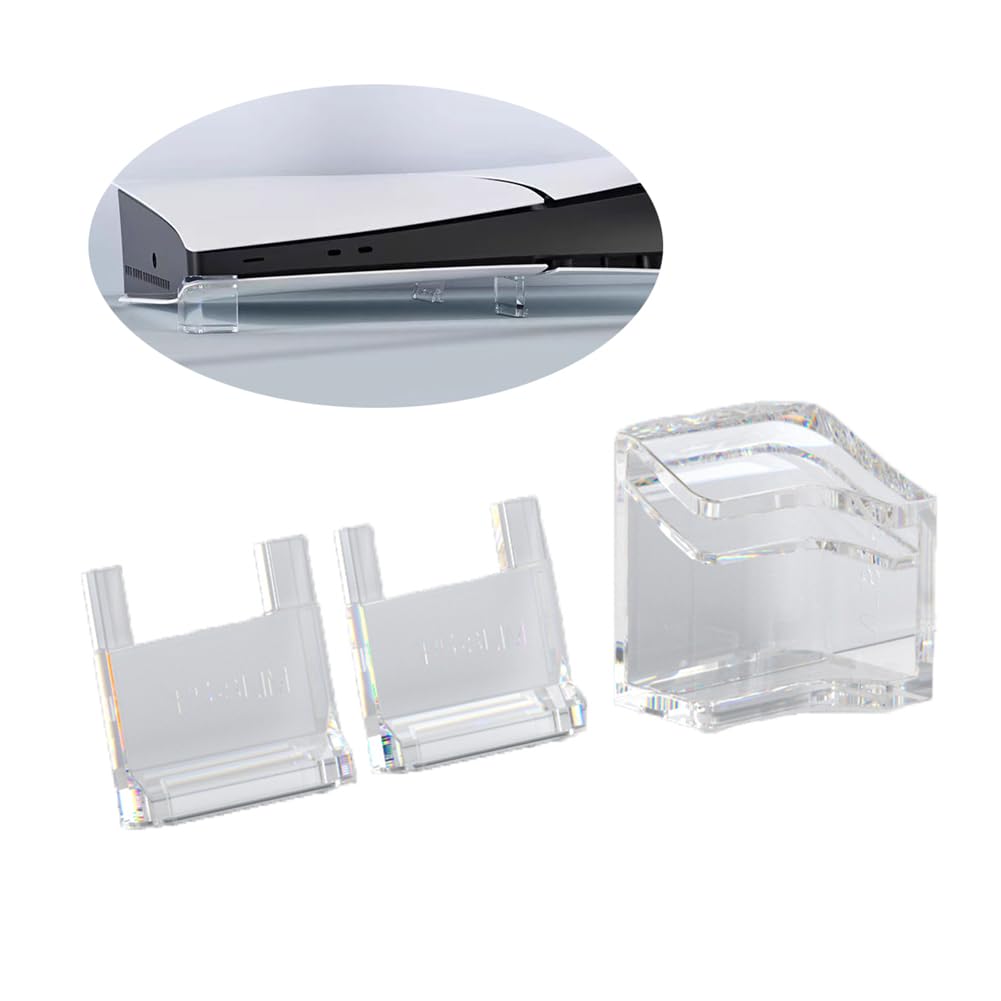 MYPUQIAO Transparent Horizontal Acrylic Stand for PS5 Slim/PS5 Pro Digital Edition Console PS5 Slim/PS5 Pro Console Game Accessories.(horizontal-pcs3)