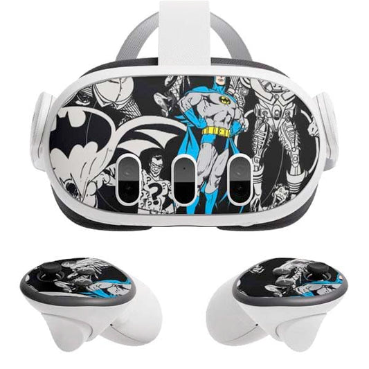 Skinit Decal Gaming Skin Compatible with Meta Quest 3 - Officially Licensed DC Comics Batman Characters Action Poses Print Design