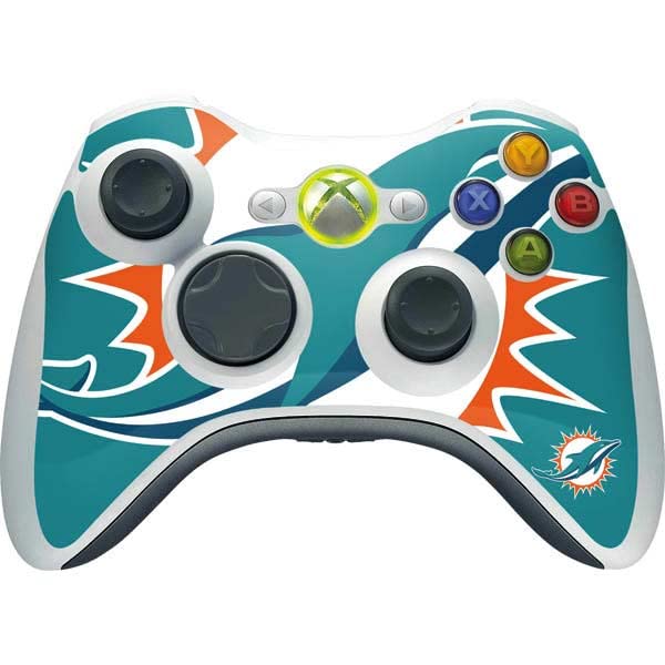 Skinit Decal Gaming Skin Compatible with Xbox 360 Wireless Controller - Officially Licensed NFL Miami Dolphins Large Logo Design