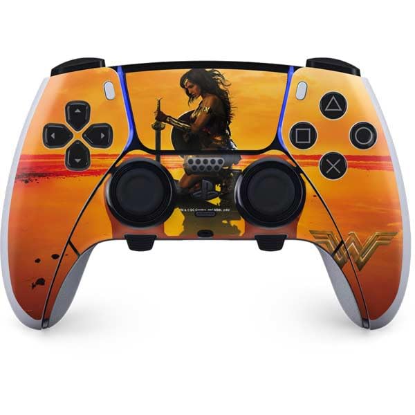 Skinit Decal Gaming Skin Compatible with PS5 DualSense Edge Pro Controller - Officially Licensed DC Comics Wonder Woman Character Movie Poster Design
