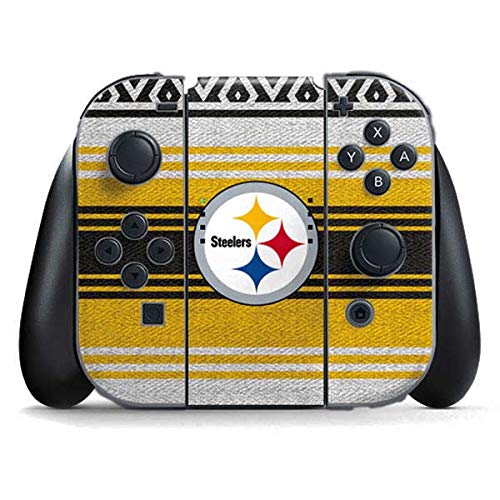 Skinit Decal Gaming Skin Compatible with Nintendo Switch Joy Con Controller - Officially Licensed NFL Pittsburgh Steelers Trailblazer Design