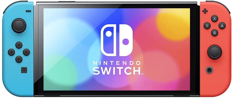 NINTENDO SWITCH OLED Model - Neon Red & Neon Blue Joy-Con (Renewed) - Japan Stock, Region-Free, Model 207-29-0008