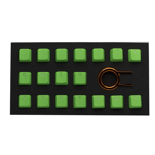 TAI-HAO Rubber Keycap Set - Neon Green, Model 018C03BU103, 18 Keycaps