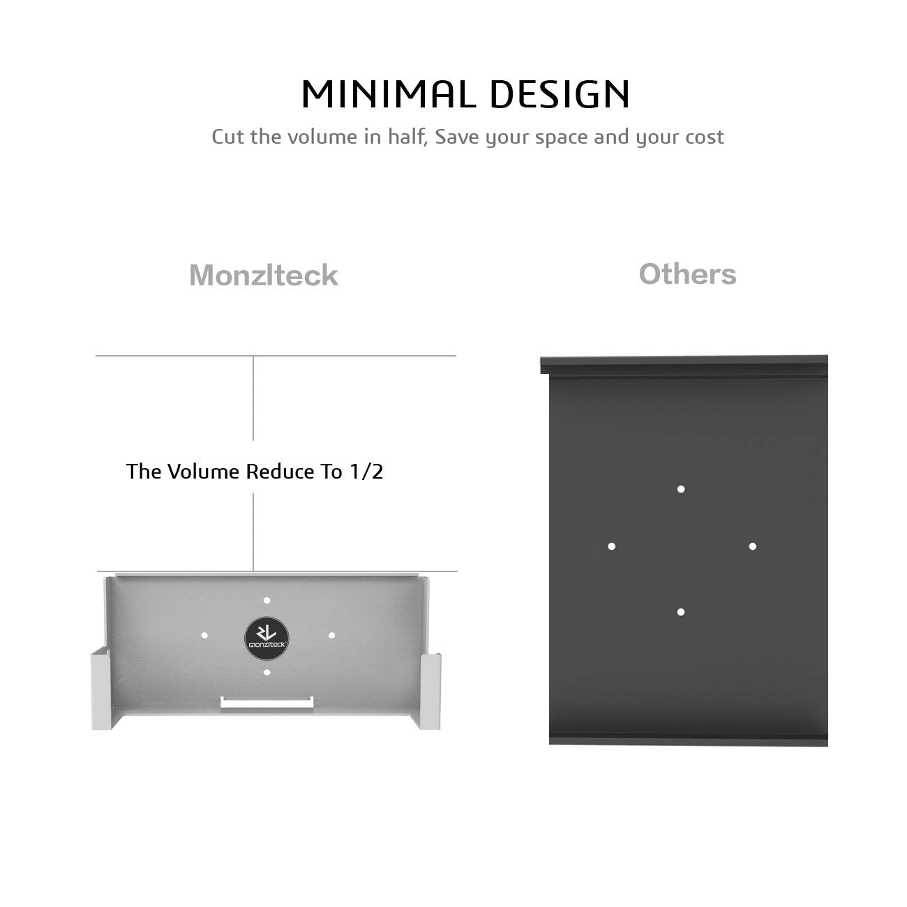 Monzlteck Wall Mount for Xbox One S - All Metal Vertical Bracket, Black, with Power Button, Space-Saving Design