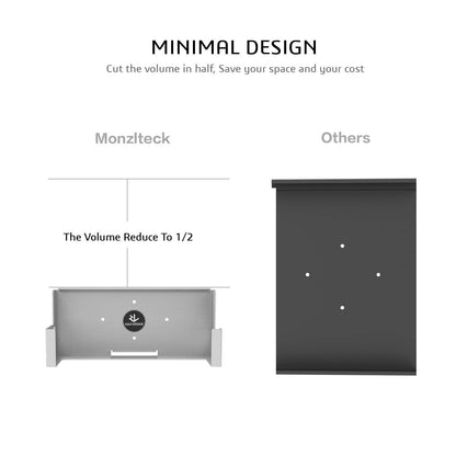 Monzlteck Wall Mount for Xbox One S - All Metal Vertical Bracket, Black, with Power Button, Space-Saving Design